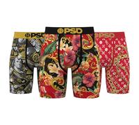PSD Underwear Mens Boxer Briefs - Luxury Print, Standard Length Packs and Singles, Soft & Breathable Boxer Briefs for Men, Infrared Lux 3-pack, XL