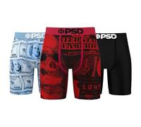 PSD Underwear Mens Boxer Briefs - Money President, Standard Length Pack & Singles, Soft & Breathable Boxer Briefs for Men, Bens & Bones 3-pack, L