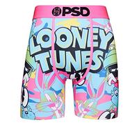 PSD Underwear Men's Stretch Elastic Wide Band Boxer Brief Underwear Bottom - 3-Pack | Breathable, 7 inch Inseam, 3-Pack |, Multi | Looney Tunes Lucid, L