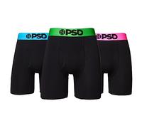 PSD Underwear Men's Wide Band Boxer Brief Underwear - Modal Cotton, 3-Pack, Multi/Neon Modal 3pk, XXL