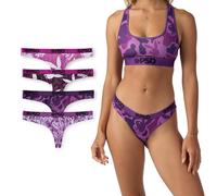 PSD Women's Playboy Purp Sports Bra 3-Pack Box, Pb Purple 3-pack, L