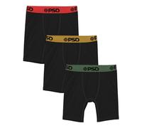 PSD Youth Boys' Cotton Boxer Briefs, Solid Basics, Comfortable Boxer Brief Underwear for Kids, Available in Singles & Packs, Holidaze 3-pack, S