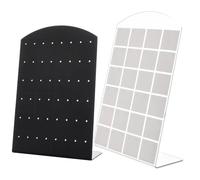 PSDFJAD ZHGUIMING 1-2pcs Fashion Portable Earrings Ear Studs Holder Plastic Jewelry Display Holders Earring Showcase Organizer Stand Storage Rack(Gris)