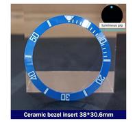 PSDFJAD ZHGUIMING 38mm*30.6mm Ceramic Bezel GMT and Diving Watch Insert for 40mm Mens Watch Replace Watch Face Watch Bezel Inserts(3ceramics)