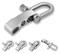 PSDFJAD ZHGUIMING 4Pcs Paracord Bracelet Buckle Adjustable Metal Bow Anchor Clasp D Shackle Clip Side Release for Survival Bracelet Accessories(Silver)