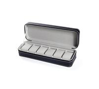 PSDFJAD ZHGUIMING 6/10/12 Slots Portable Leather Watch Box Your Watch Good Organizer Jewelry Storage Box Zipper Easy Carry Men Watch Box(6 Slots)