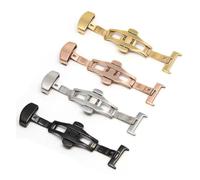PSDFJAD ZHGUIMING Butterfly Deployment Buckle Automatic Double Click Stainless Steel Clasp Strap for Watch Band 16mm18mm 20mm 22mm watchband Clasp(Rosegold-20MM)