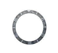 PSDFJAD ZHGUIMING Carbon Fiber Ceramic Bezel 38mm Watch Inserts Ring BGW9 Luminous Bezel Conversion Watch Parts Inner Diameter 30.5mm Bezel(Silvery)