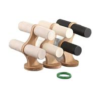 PSDFJAD ZHGUIMING Double Layer Rack Organizer Wood Jewelry Bracelet Storage Display Chain Watch Hard Stand Holder Woman Assemble(Green)