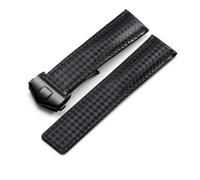 PSDFJAD ZHGUIMING Genuine Leather Watch Strap 19mm 20mm 22mm watchband for tag F1 Watch Band Red Men Fold Buckle Bracelet(B Black Black,22mm)