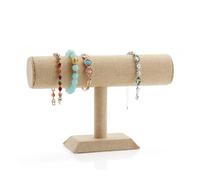 PSDFJAD ZHGUIMING Jewelry Chain Hairband Watch Necklace Bracelet Display Stand Rack Holder T-bar Bracelet Display Stand Holder Watch Display(Jute Linen)