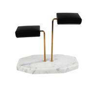 PSDFJAD ZHGUIMING Marble Green Base Gold Support Watch Display Stand for Bracelet Double Watch Jewelry Organizer Watch Placement Jewelry Stand(Style B-2)