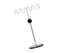 PSDFJAD ZHGUIMING Necklace Organizer Stand Storage Rack Women Gift Display Stand Jewelry Rack for Hoop Earrings Watches Bangles Chains Table Top(Black Wood Base)