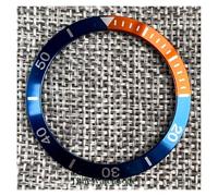 PSDFJAD ZHGUIMING Peacock Blue Aluminum Bezel Insert 38mm / 30.5 mm Outer/Inner Size Sloped Watch Ring(Blue-Orange)