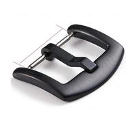 PSDFJAD ZHGUIMING Stainless Steel Buckle Watchband Strap Button for Watch Band 18mm 20mm 22mm 16mm 24mm Matal Clasp Watches Accessories(Black,22mm)