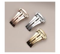 PSDFJAD ZHGUIMING Stainless Steel Watch Buckle for Watch Band 20mm 18mm 16 Clasp Leather Metal Deployment Button Folding Buckles Accessories(Gold,18mm)