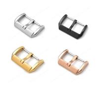 PSDFJAD ZHGUIMING Stainless Steel Watch Buckle Pin Clasp Silicone Leather Watchbands Button for Watch Band 20mm 18mm 16mm 14mm Watches Accessories(Silver-18mm)