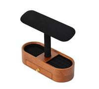 PSDFJAD ZHGUIMING Wooden Watch Holder Tshaped Jewelry Stand Display Black Solidwood Bracelet Ring Earring Organizer Wooden T-Bar Watch Stand(SM21206)