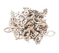 Psdndeww 100pcs Wooden Fish Cross Bird Confetti Scatter Decorations Christening Communion Confirmation Baby Shower Table Ornament