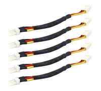 Psdndeww 12CM/4.72in CPU Fan Noise Cable Speed Reducer 3 Pin Male To Female Connector For PC For Case Fan 5Pieces