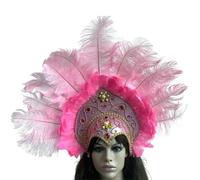 Psdndeww 1920S Feathered Headband For Flapper Costume Accessory Props Hairband Festival Celebration Stage Headwear Party Headband