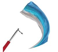 [Psdndeww] 1PC Silk Veil and Poi Berry Dance Poi Streamer Throws Haka Dance and Polynesian Dance Silk Veil, white blue lake blue, ロッドスイング