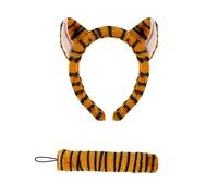 Psdndeww 2/3Pcs Tigre Costume For Kids Girls Tigre Ears Headband Tail Bowtie Tail Halloween Animal Cosplay Accessories