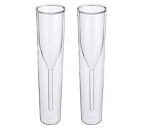 Psdndeww 2pcs 100ml Champagne Glass Double Wall Glasses Wedding Party Cup Toasting Cocktails Flute Goblet Bubble Wine Cocktails Double Layer Cup