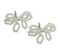 Psdndeww 2pcs Fashion Shoe Decoration Beautiful Bowknot Pendant Metal Hook Decorate Shoes Access For Daily Use