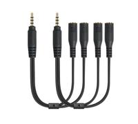 Psdndeww 2pcs Headsets Mic Splitter Adapters 3.5mm Extension Cable 3.5mm Male To Double 3.5mm Female Cord For Gamings Laptops