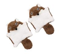 Psdndeww 2Pieces Interaction Cats Plush Squirrels Teaser Toy For Engaging Active Cats Teething With Crinkle Paper Sound