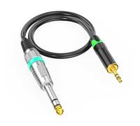 Psdndeww 3 5 to 6 5 Port Cable Adapter Cable for Guitar Amplifier 1/8 to 1/4 Cable 3 5 mm to 6 5 mm Plug Wire