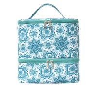 Psdndeww 30 Section Double Layer Cosmetic Storage Case with Quilted Design for Polish and Beauty Rudiments Split Design Makeup Bag, AA, Mass Beauty
