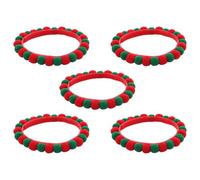 Psdndeww 5pcs Festival Pet Collars with Pompoms Colorful Breathable Furry Birthday Collar for Cats and Dogs