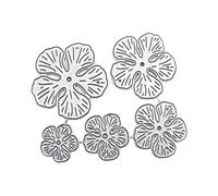 Psdndeww 5Pcs Flowers 3D Metal Cutting Dies Template