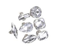 [Psdndeww] 7 Extra Large Teardrop Rhinestone Rings Pack Stackable Gemstone Sparkling Water Drop Accessories Big Drop Rhinestone Set for Women