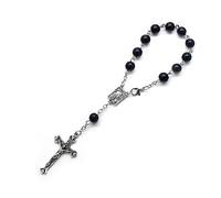 Psdndeww 8mm Pearl Finger Rosaries Baptism Rosary Beads Finger Baptism Rosaries First Communion Favor Christening Party Gift Acrylic Rosary Beads