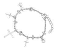 Psdndeww Adjustable Handmade Bracelet with Solar Fond Sparkling Cubic Zirconia Stainless Steel Jewellery Accessories Steel Sun Moon Accessory, Silver, As described, As described