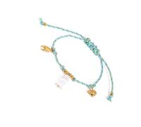 Psdndeww Adjustable Sea Styles Braided Jewellery for Unisex Hot Day Outings Shell Accents Included Stylish Wrist Chain Beach Weave Rope Bracelet, one size, As described