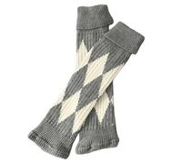 Psdndeww Aesthetic Women Turn Cuffs Leg Warmers Calf Socks With Argyle Pattern Ribbed Knit Stretchy Foot Covers Sleeve Streetwear Women's Winter Leg Warmers