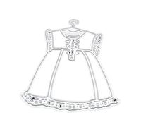 Psdndeww Baby Girl Dress Metal Cutting Dies Stencil Scrapbooking Album Stamp Paper Card Decoration Craft