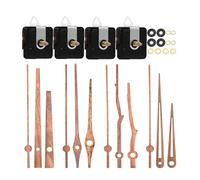 Psdndeww Battery Operated 4pcs Clock Movement Kits with Long and Short Wooden Hands Quiet Clock Motor for Wall Clocks Repair Parts
