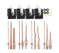 Psdndeww Battery Operated 4pcs Clock Movement Kits with Long and Short Wooden Hands Quiet Clock Motor for Wall Clocks Repair Parts