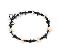 Psdndeww Beautiful Beaded Graduation Necklace with Flower Embellishment Gift for Students,Necklaces Women, As show, as show