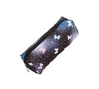 Psdndeww Bowknot Pen Pouches Large Capacity Polyester Pencil Case Portable Pen Organiser Travel Makeup Bag for School Fabric Pencil Case