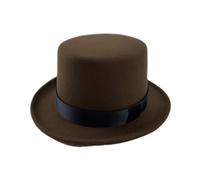[Psdndeww] British Flat Top Hat for Fashion Magician Costume Performance Top Hat Theatrical Playing Musical Top Hat Adult Teens
