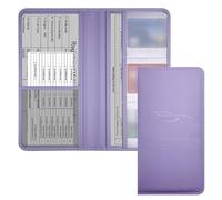 Psdndeww Car Document Organiser Leather Vehicle Registration Holder 5.15x9.56Inch for Vehicle Paper Insurance Cards Auto Insurance Holder, Taro purple, Mass Beauty