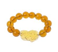 Psdndeww Carved Bead For Unisex Glass Citrine Stone Attract Wealth And Good Luck Jewelry