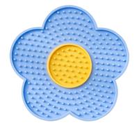 Psdndeww Cats Lick Pad with Suctions Cup Slow Feeders Licking Mat Flower Shape Silicone Pad with Suctions Cup Dog Licking Mat Silicone