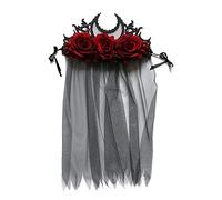 Psdndeww Day Of The Death Headband Black Veil Crown Gothic Headwear Halloween Hair Accessories Halloween